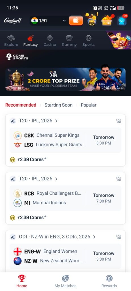 Join contests and play smarter with GoPlay 11